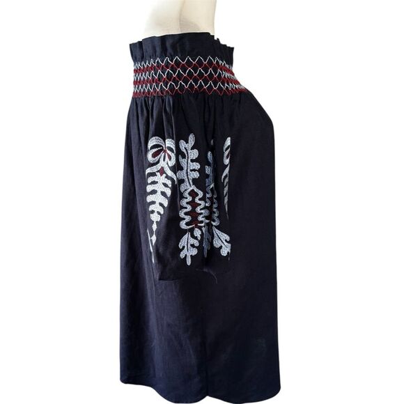 Rebellion Navy Blue Embroidered Off-Shoulder Mini Dress | EUC | S - Picture 7 of 9